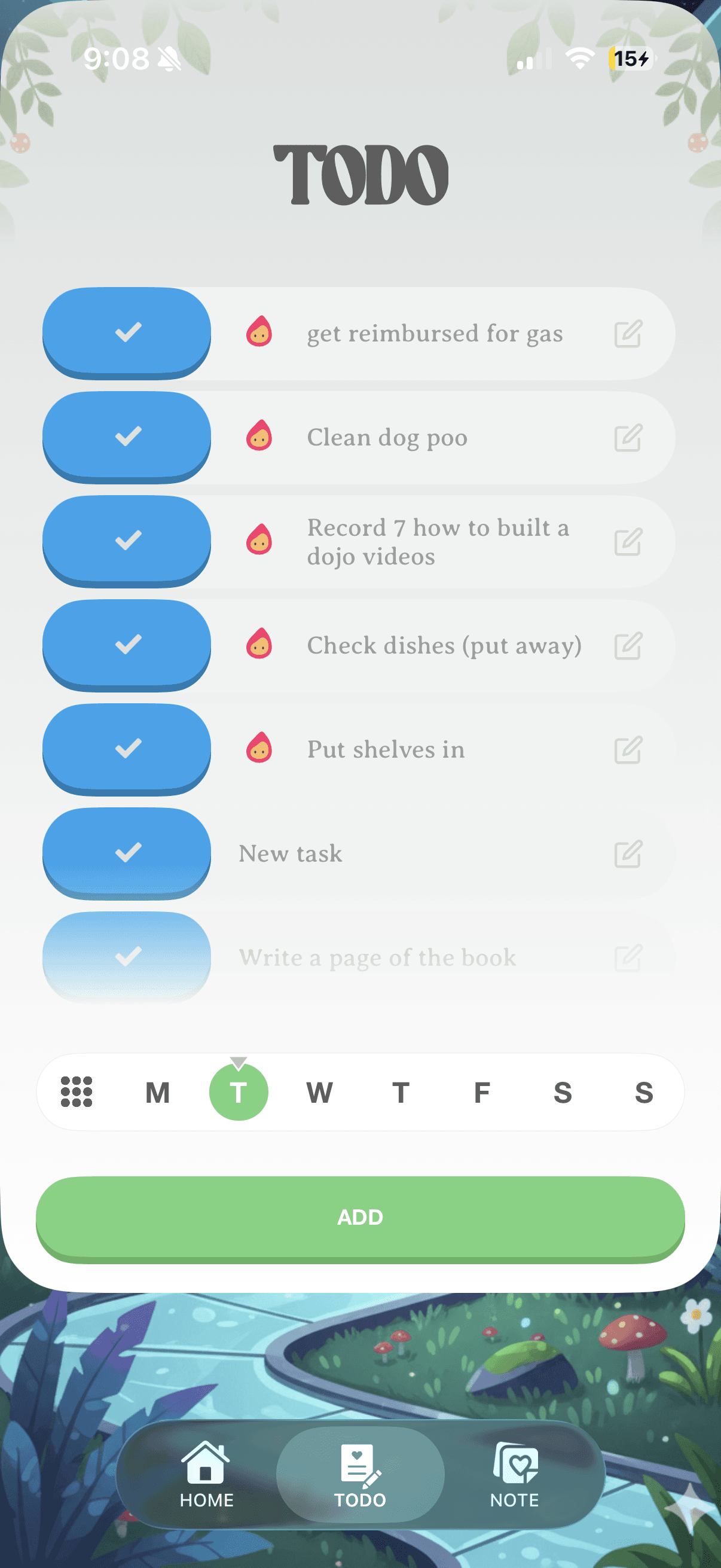 Mochi — TODO screen